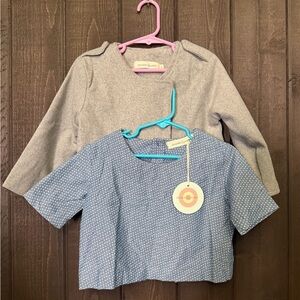 Alexander & Sofia Toddler Girls 2/2T Gray Lined Jacket and Blue/White Top NEW